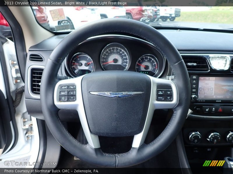 Bright White / Black/Light Frost Beige 2013 Chrysler 200 Limited Sedan