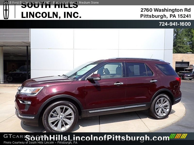 Burgundy Velvet / Medium Stone 2018 Ford Explorer Limited 4WD