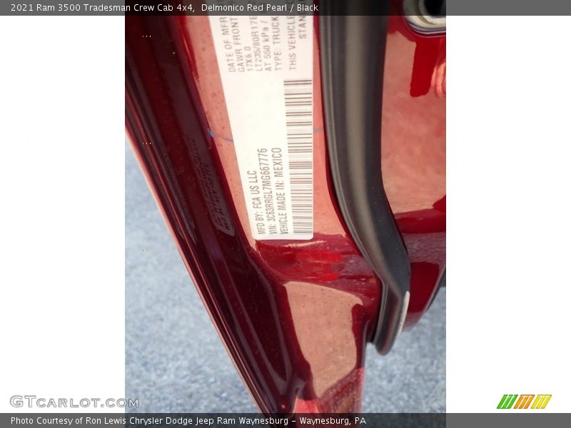 Delmonico Red Pearl / Black 2021 Ram 3500 Tradesman Crew Cab 4x4
