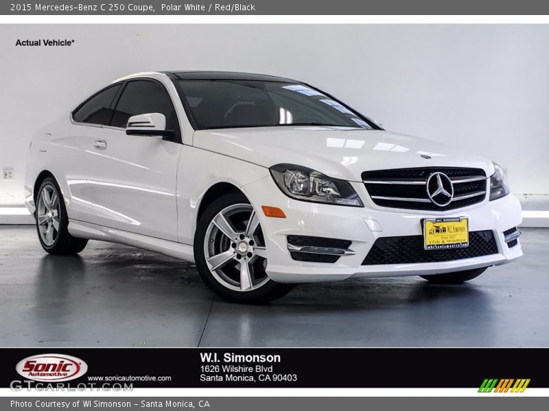 Polar White / Red/Black 2015 Mercedes-Benz C 250 Coupe