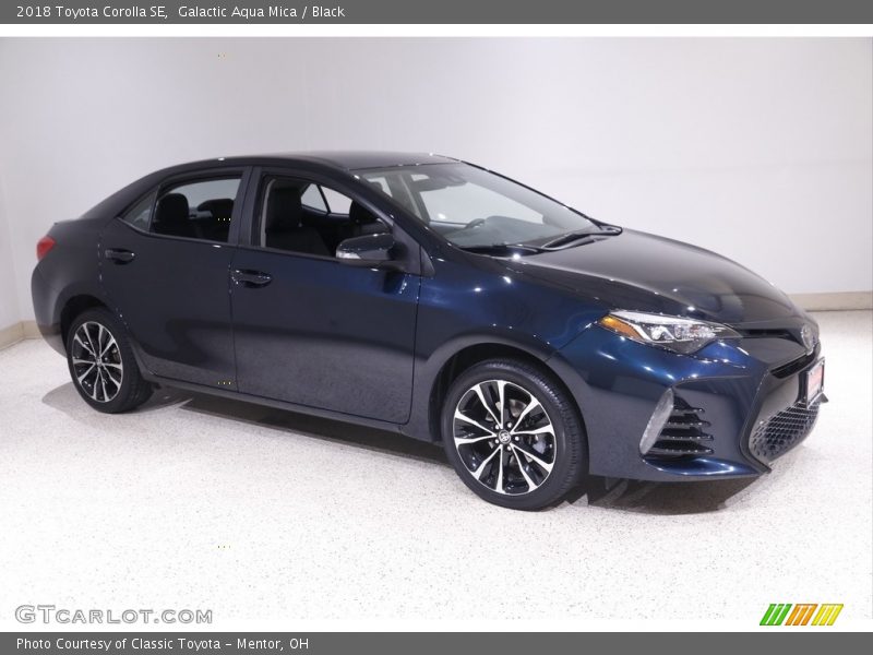 Galactic Aqua Mica / Black 2018 Toyota Corolla SE