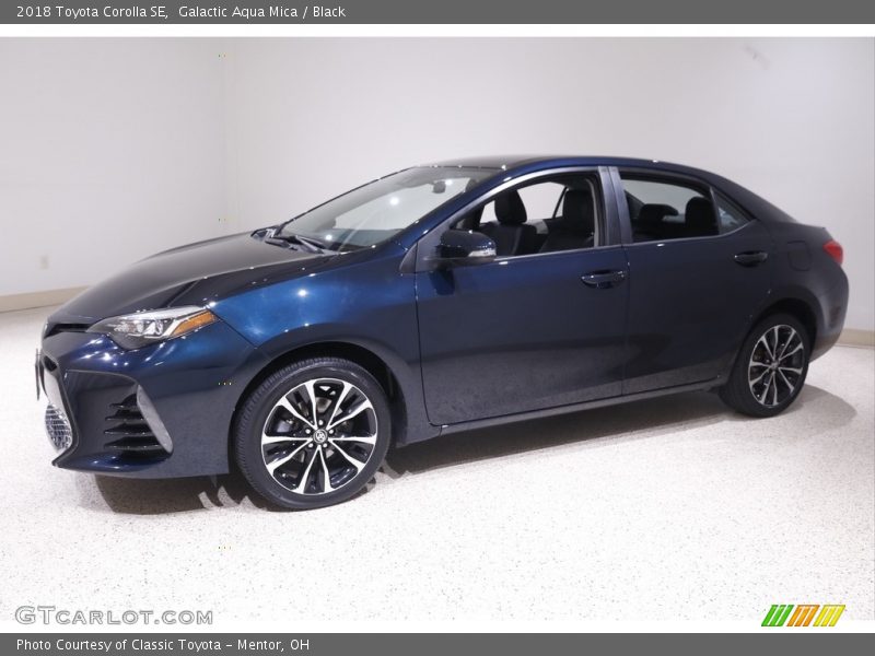 Galactic Aqua Mica / Black 2018 Toyota Corolla SE