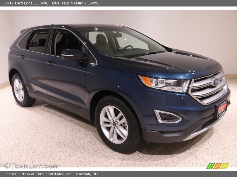 Blue Jeans Metallic / Ebony 2017 Ford Edge SEL AWD