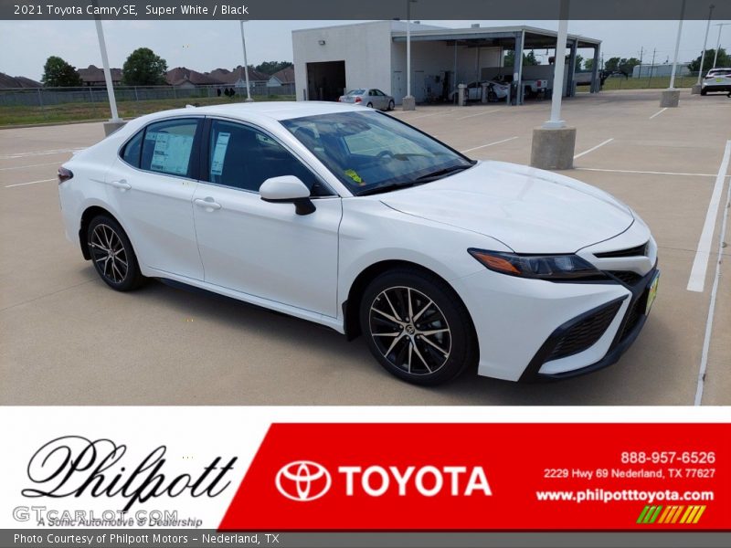 Super White / Black 2021 Toyota Camry SE