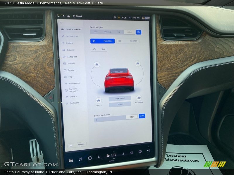 Controls of 2020 Model X Performance