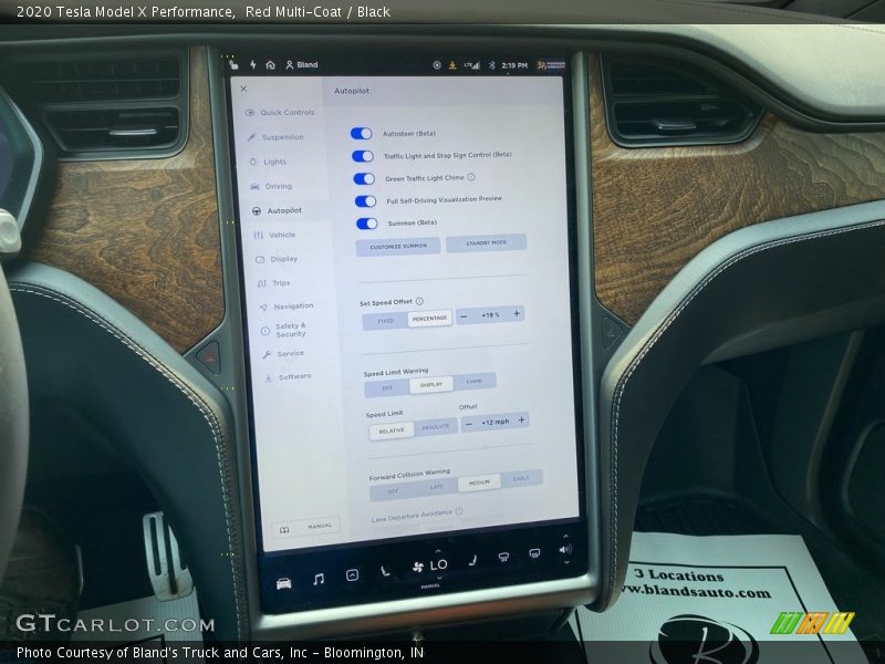 Controls of 2020 Model X Performance