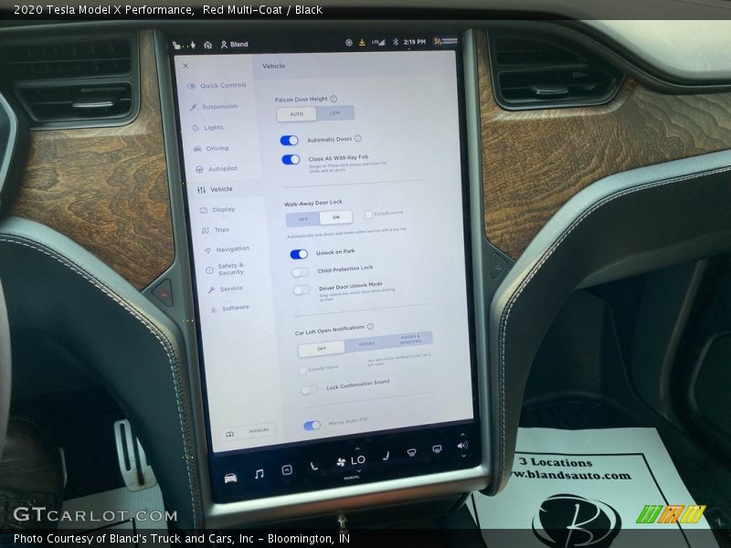 Controls of 2020 Model X Performance