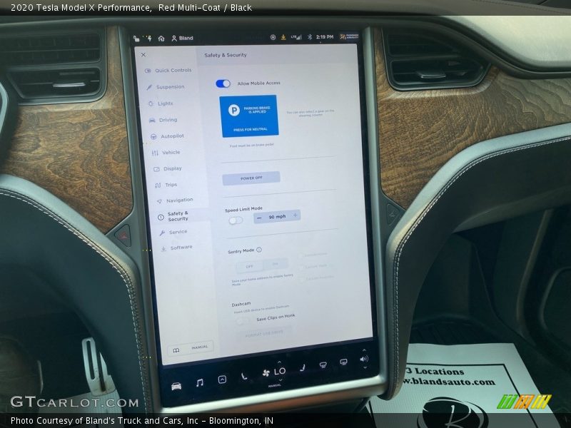 Controls of 2020 Model X Performance