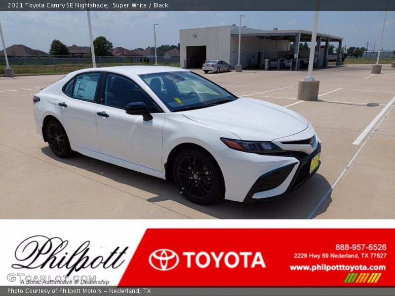 Super White / Black 2021 Toyota Camry SE Nightshade