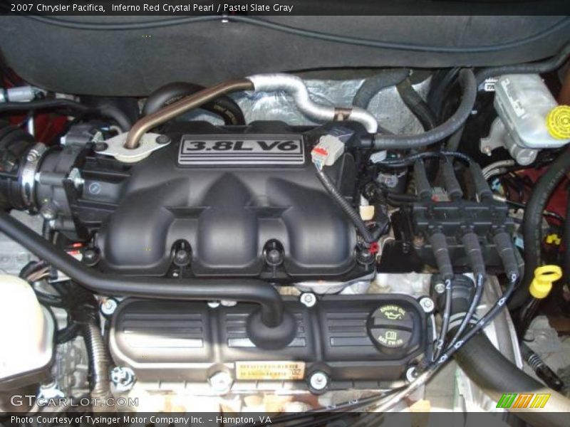 Inferno Red Crystal Pearl / Pastel Slate Gray 2007 Chrysler Pacifica