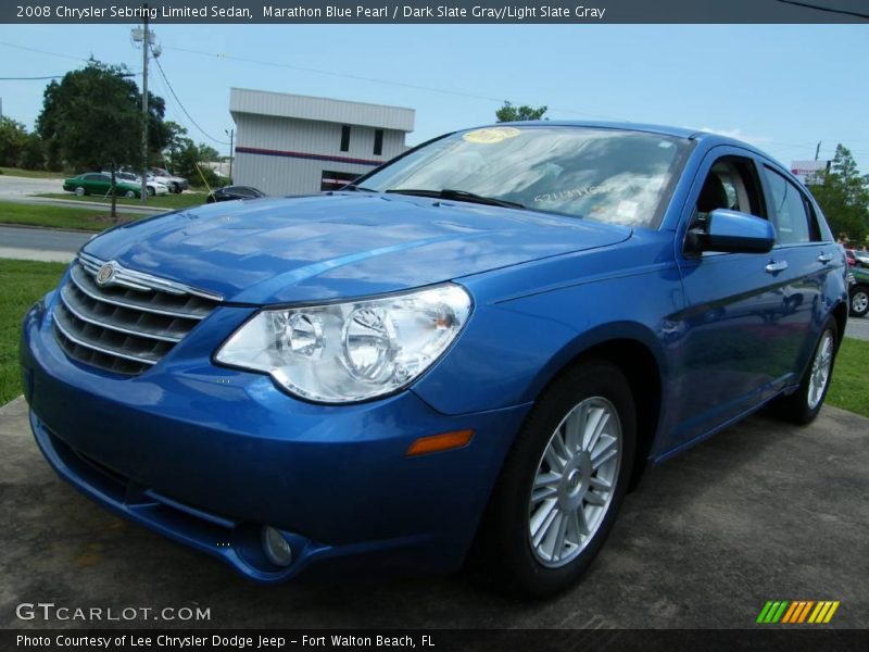 Marathon Blue Pearl / Dark Slate Gray/Light Slate Gray 2008 Chrysler Sebring Limited Sedan