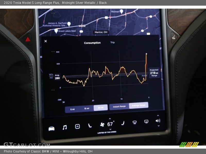 Controls of 2020 Model S Long Range Plus