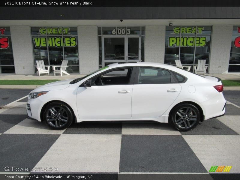 Snow White Pearl / Black 2021 Kia Forte GT-Line