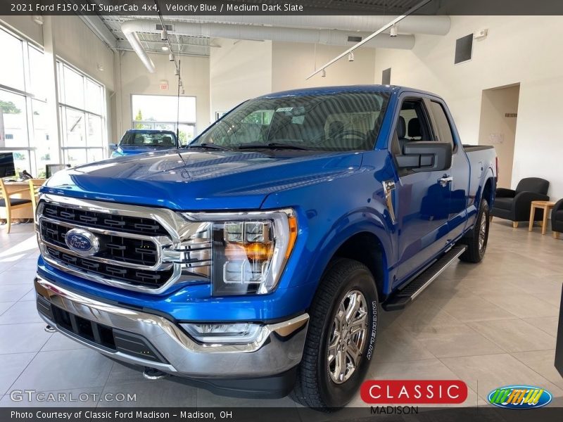 Velocity Blue / Medium Dark Slate 2021 Ford F150 XLT SuperCab 4x4