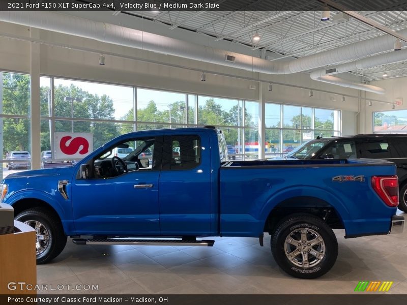 Velocity Blue / Medium Dark Slate 2021 Ford F150 XLT SuperCab 4x4