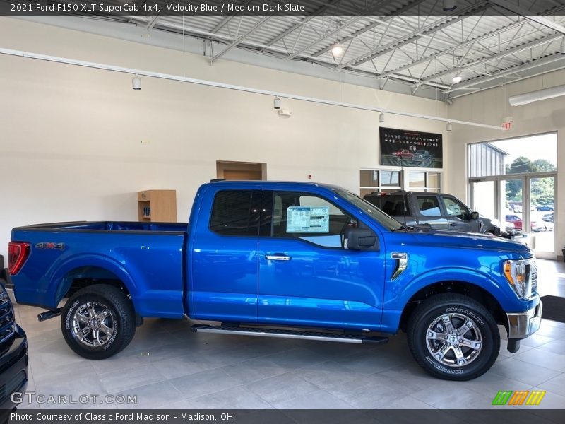 Velocity Blue / Medium Dark Slate 2021 Ford F150 XLT SuperCab 4x4