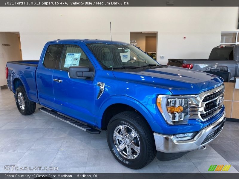 Velocity Blue / Medium Dark Slate 2021 Ford F150 XLT SuperCab 4x4