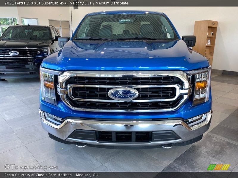 Velocity Blue / Medium Dark Slate 2021 Ford F150 XLT SuperCab 4x4