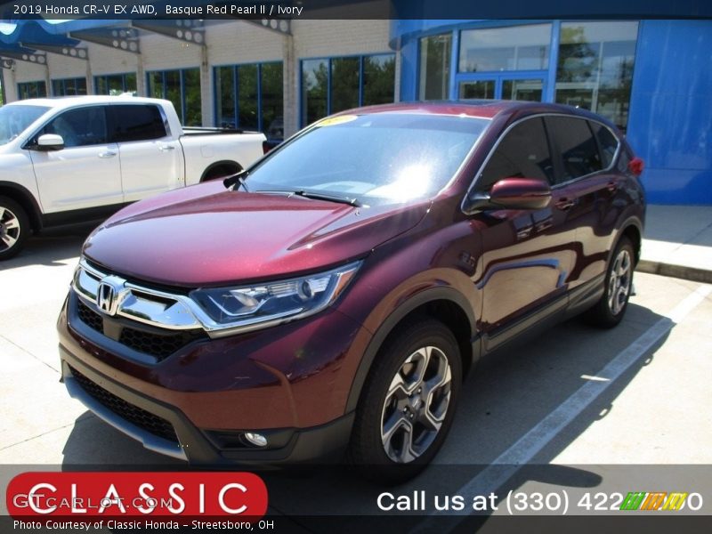 Basque Red Pearl II / Ivory 2019 Honda CR-V EX AWD