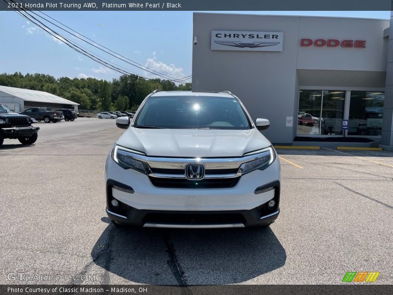 Platinum White Pearl / Black 2021 Honda Pilot Touring AWD