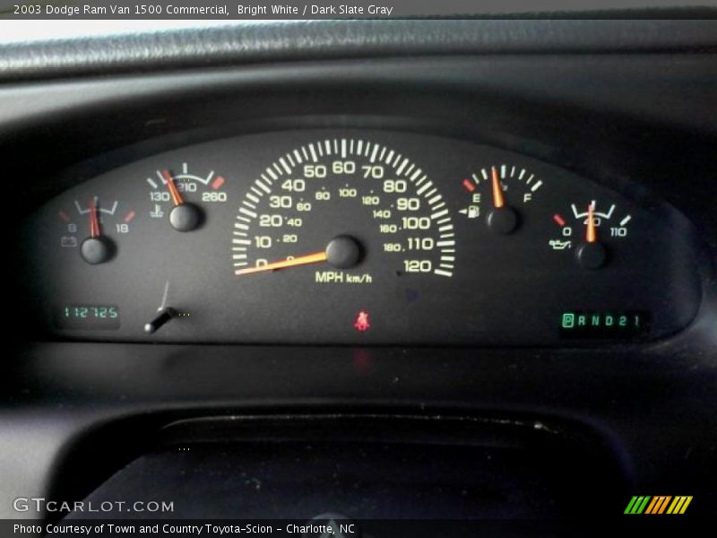 Bright White / Dark Slate Gray 2003 Dodge Ram Van 1500 Commercial