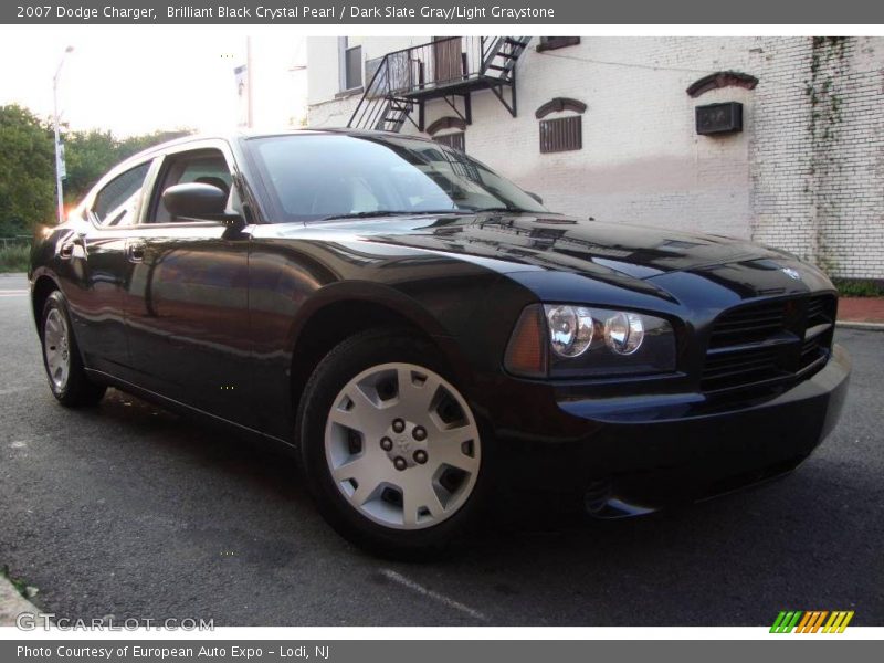 Brilliant Black Crystal Pearl / Dark Slate Gray/Light Graystone 2007 Dodge Charger