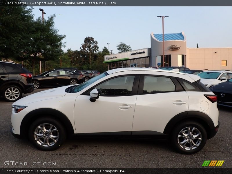 Snowflake White Pearl Mica / Black 2021 Mazda CX-3 Sport AWD