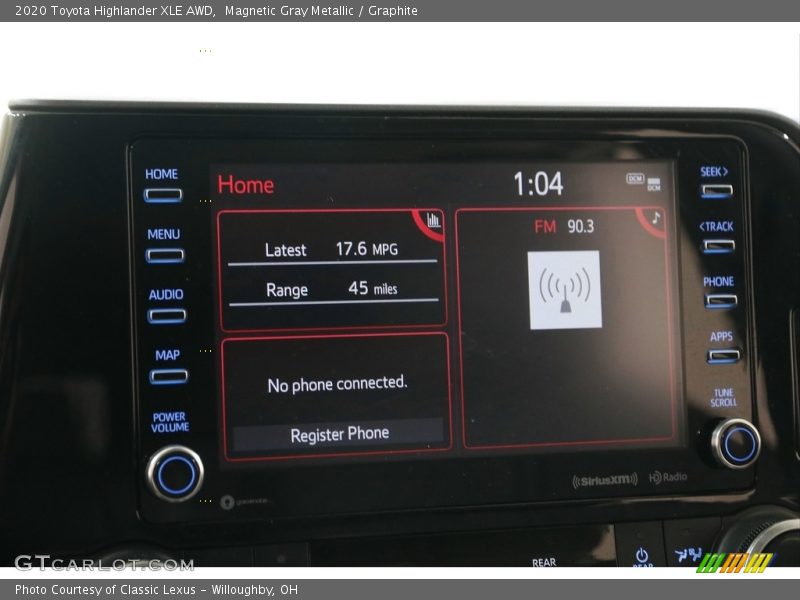 Magnetic Gray Metallic / Graphite 2020 Toyota Highlander XLE AWD