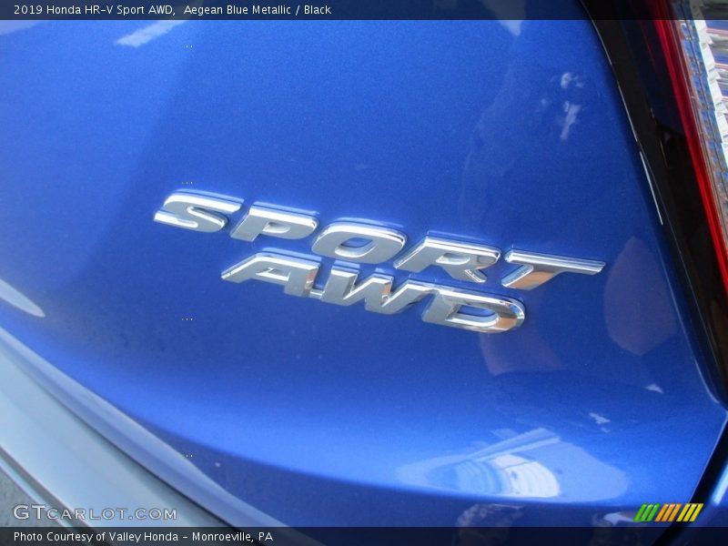 Aegean Blue Metallic / Black 2019 Honda HR-V Sport AWD