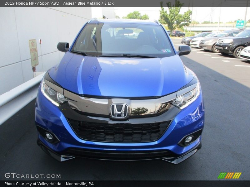 Aegean Blue Metallic / Black 2019 Honda HR-V Sport AWD