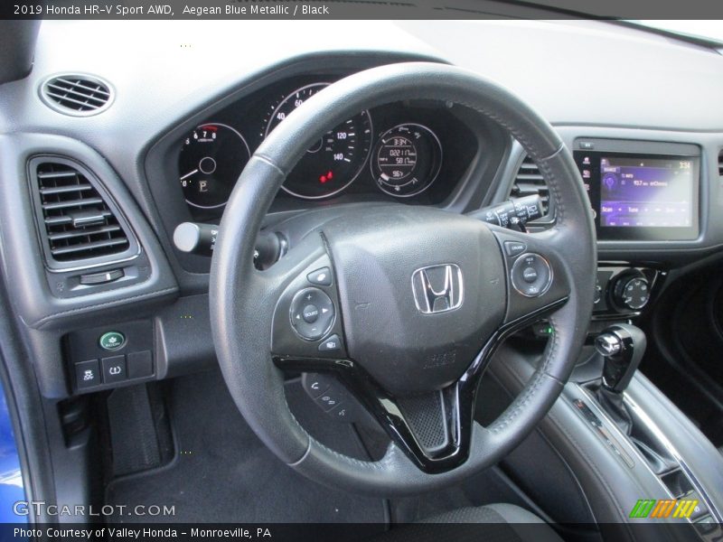 Aegean Blue Metallic / Black 2019 Honda HR-V Sport AWD