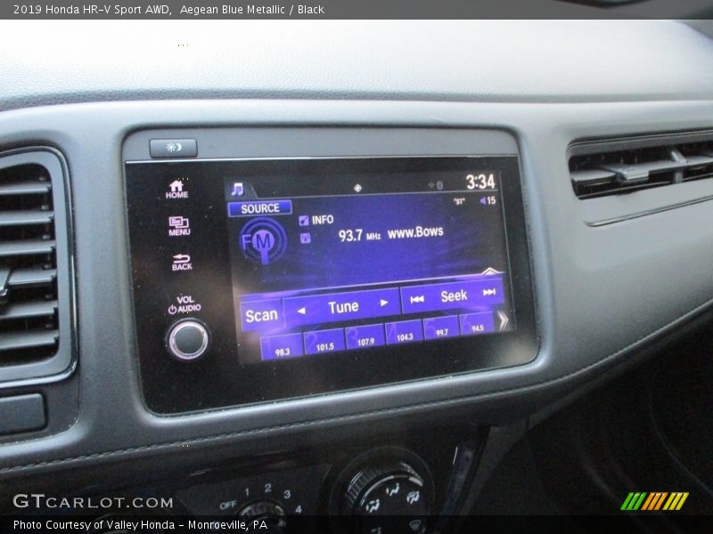 Aegean Blue Metallic / Black 2019 Honda HR-V Sport AWD