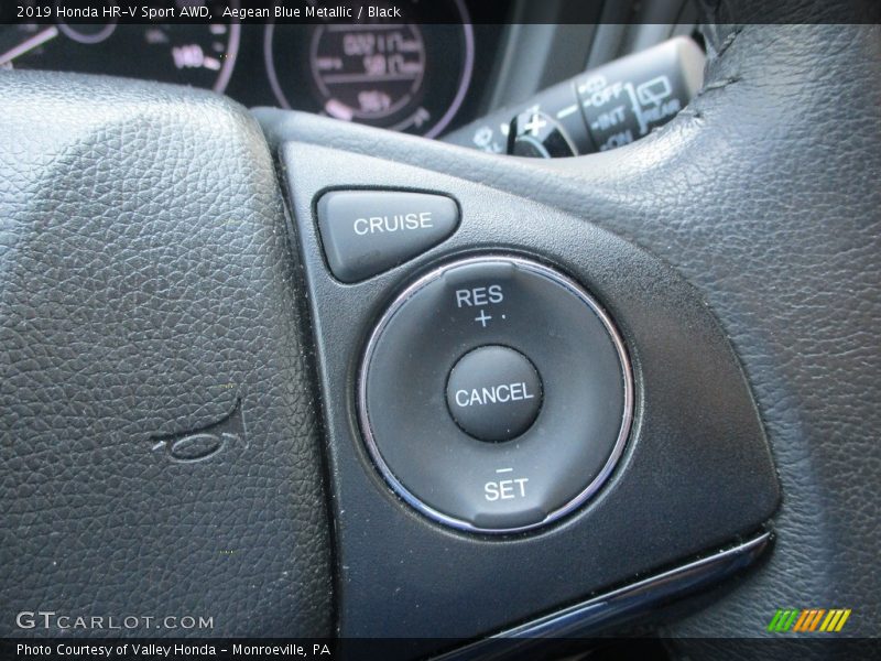 Aegean Blue Metallic / Black 2019 Honda HR-V Sport AWD
