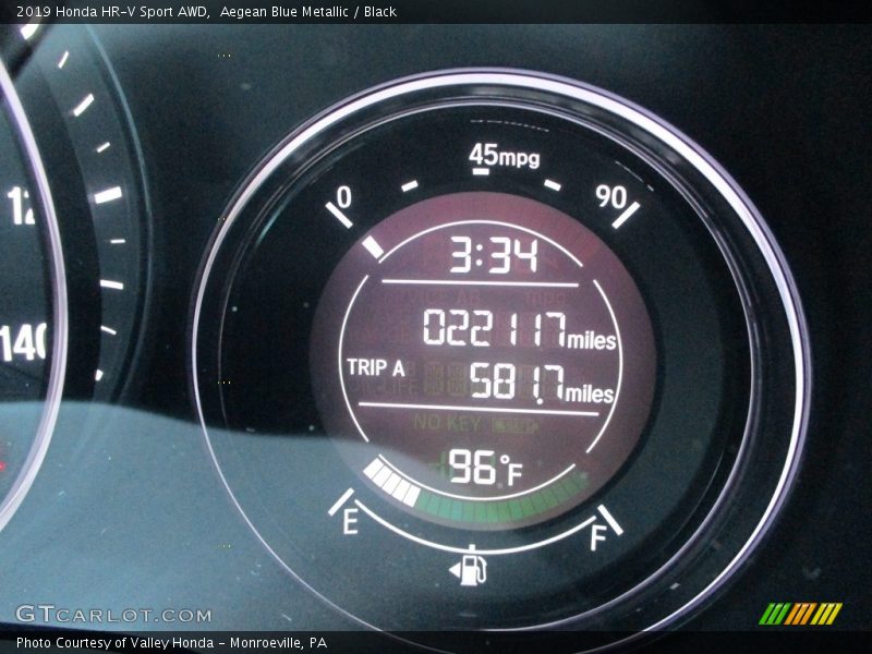 Aegean Blue Metallic / Black 2019 Honda HR-V Sport AWD