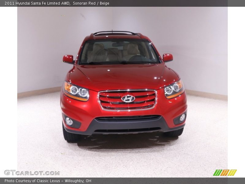 Sonoran Red / Beige 2011 Hyundai Santa Fe Limited AWD