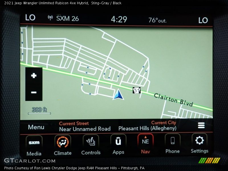 Navigation of 2021 Wrangler Unlimited Rubicon 4xe Hybrid