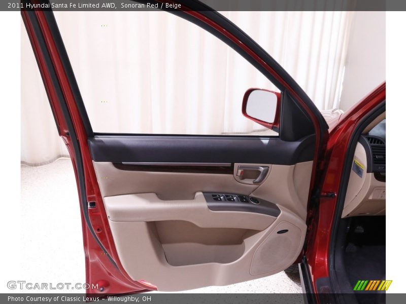 Sonoran Red / Beige 2011 Hyundai Santa Fe Limited AWD