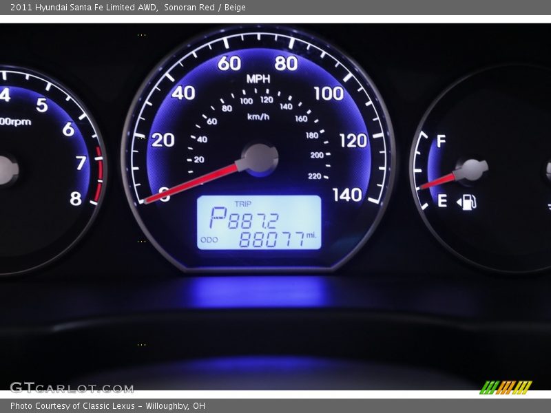 Sonoran Red / Beige 2011 Hyundai Santa Fe Limited AWD