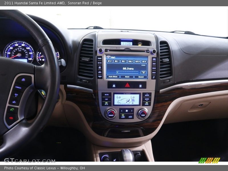 Sonoran Red / Beige 2011 Hyundai Santa Fe Limited AWD