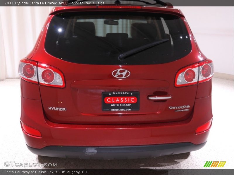Sonoran Red / Beige 2011 Hyundai Santa Fe Limited AWD