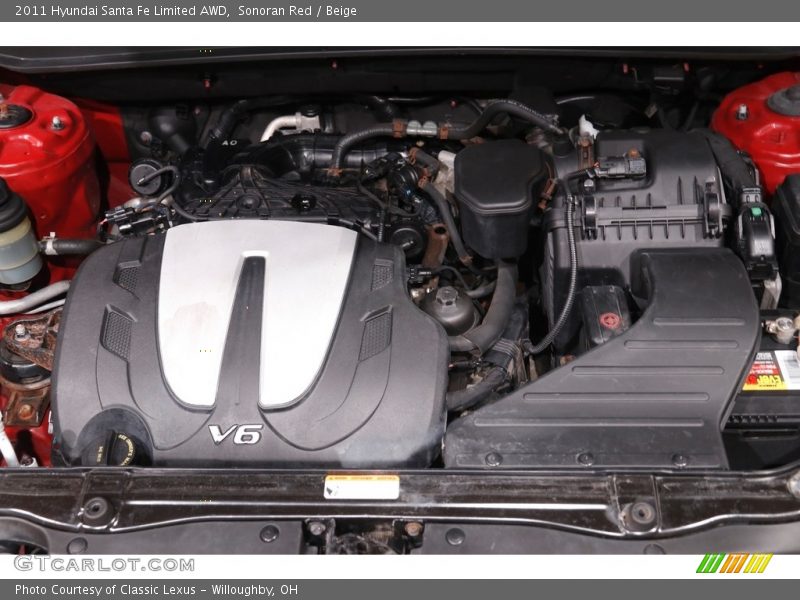 Sonoran Red / Beige 2011 Hyundai Santa Fe Limited AWD