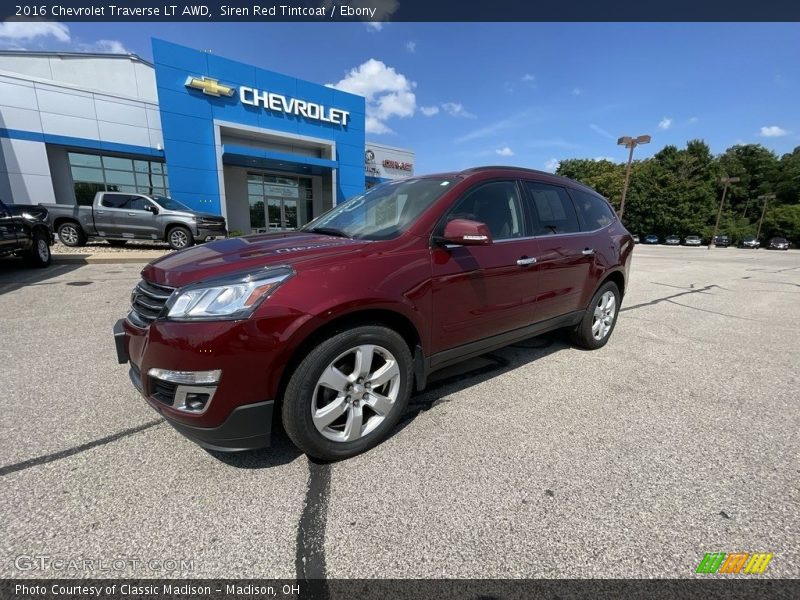 Siren Red Tintcoat / Ebony 2016 Chevrolet Traverse LT AWD