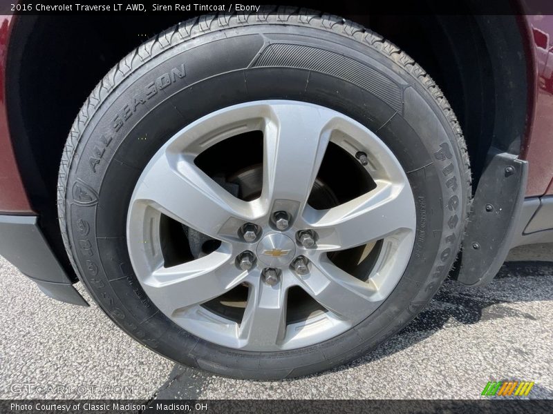 Siren Red Tintcoat / Ebony 2016 Chevrolet Traverse LT AWD