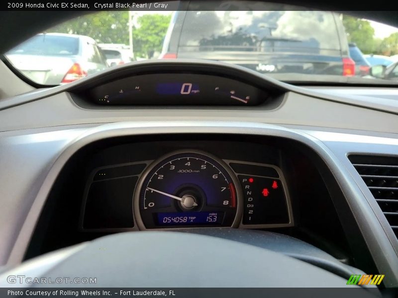 Crystal Black Pearl / Gray 2009 Honda Civic EX Sedan