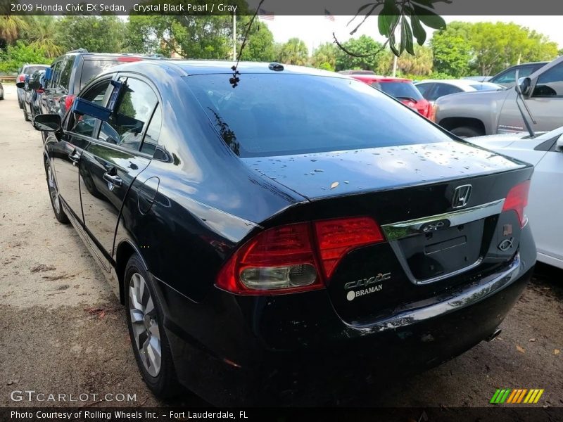 Crystal Black Pearl / Gray 2009 Honda Civic EX Sedan