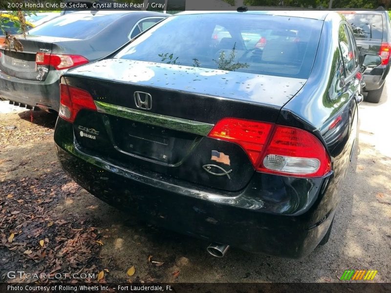 Crystal Black Pearl / Gray 2009 Honda Civic EX Sedan