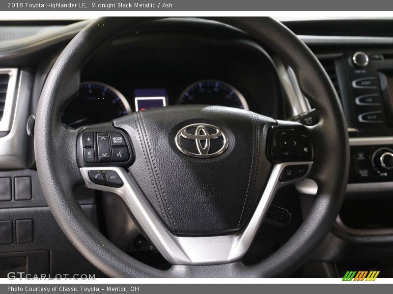 Midnight Black Metallic / Ash 2018 Toyota Highlander LE