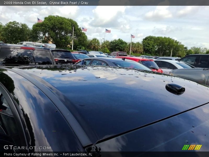 Crystal Black Pearl / Gray 2009 Honda Civic EX Sedan