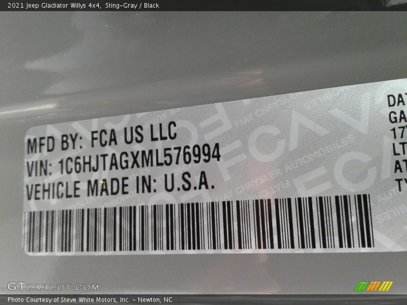 Sting-Gray / Black 2021 Jeep Gladiator Willys 4x4