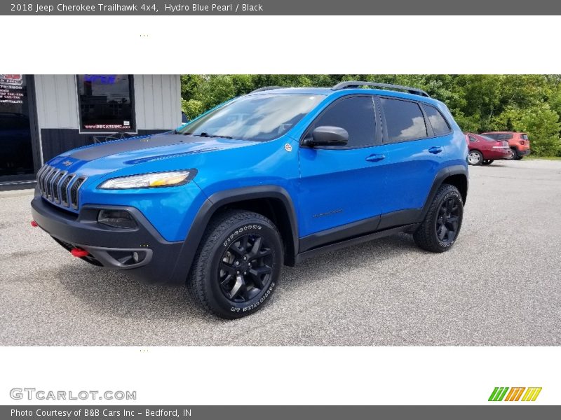 Hydro Blue Pearl / Black 2018 Jeep Cherokee Trailhawk 4x4